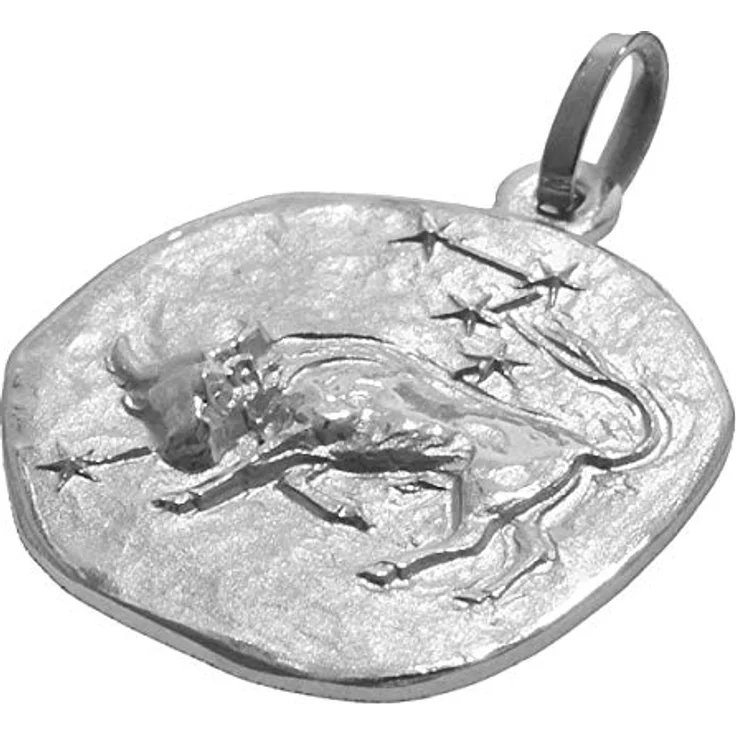 trendor Sternzeichen Stier Halskette aus 925 Silber, Ø 16 mm, rhodiniert, 50 cm, für Damen, Herren und Kinder – Bild 2