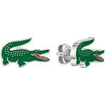 Lacoste ARTHOR Ohrstecker für Herren, Edelstahl mit Krokodil-Design und Emaille-Details, 14 x 2,5 mm