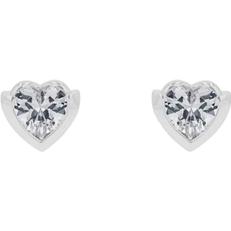 JOOP! Ohrstecker 925 Sterling Silber Damen Ohrschmuck mit Herz-Motiv und synthetischen Zirkonia, 0,9 cm, Weiß, in Geschenkbox, 2039691 – Bild 3