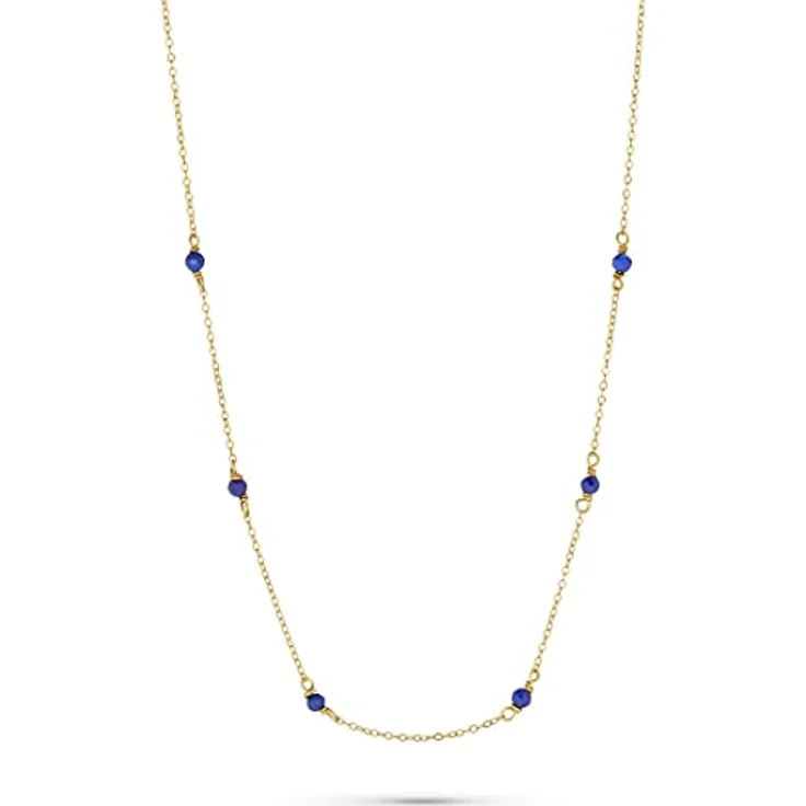 CHRIST Damen-Halskette 375er Gelbgold mit 6 Lapislazuli, 45 cm, Blau – Bild 1