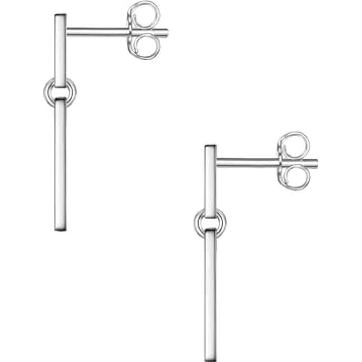 Glanzstücke München Damen Ohrhänger 925/- Sterling Silber rhodiniert, minimalistische Silberohrhänger mit praktischem Steckverschluss, 16,1 mm Höhe – Bild 2