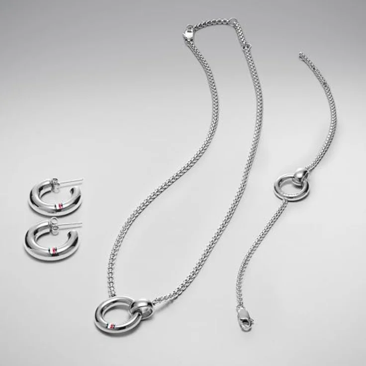 Tommy Hilfiger Jewelry Gliederarmband für Damen aus Edelstahl mit rundem Charm, verstellbar von 16 bis 19 cm, mit ikonischen Farben von Tommy Hilfiger – Bild 4