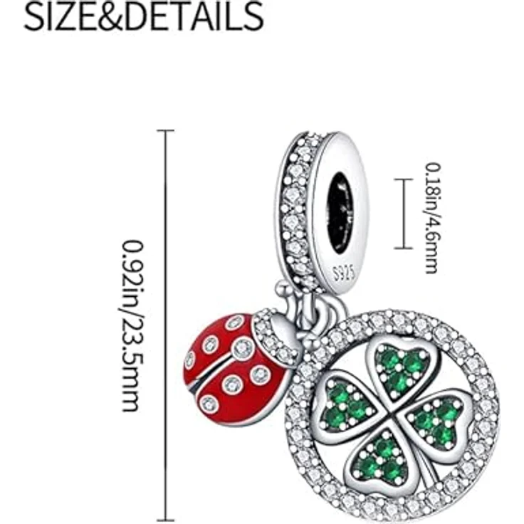 Pandach Charm Anhänger Damen, 925 Sterling Silber mit Zirkonia für Armband und Halskette, kompatibel mit europäischen Charms, C3 – Bild 4