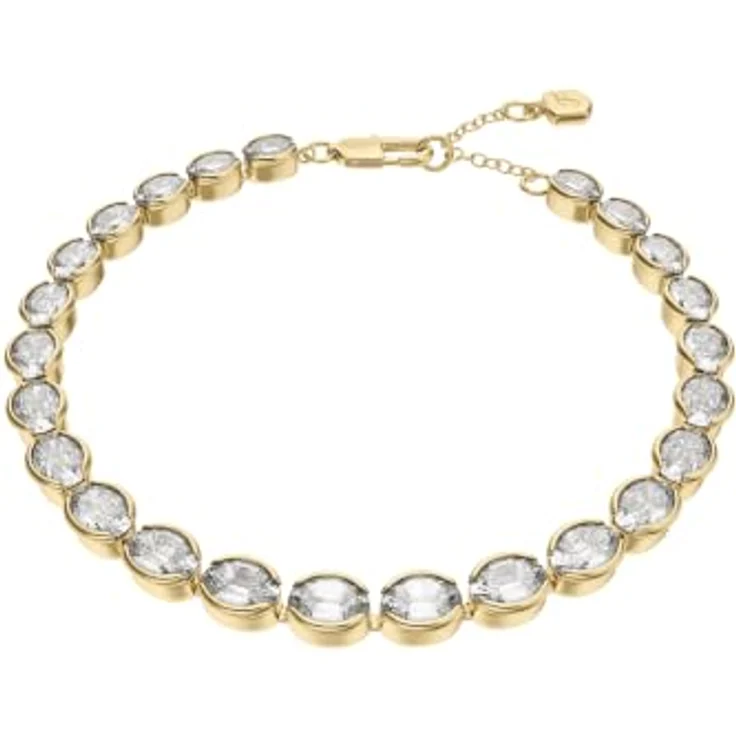 Fossil Ellis Damen Zweifarbiges Messingarmband, goldfarbenes Metall, poliertes Finish, 165 mm + 25 mm verstellbar mit Karabinerverschluss – Bild 1
