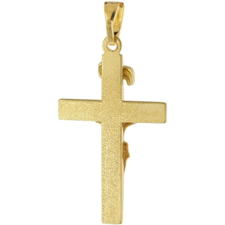 trendor Kettenanhänger Kreuz, 925 Silber vergoldet, seidenmatt, 24 mm, Made in Germany – Bild 2