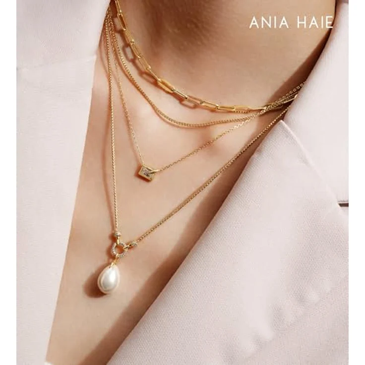 ANIA HAIE MELODIC POET Sparkling Star Drop Halskette, 925 Sterling Silber 14k vergoldet mit 2 Zirkonia, verstellbar von 40,5cm bis 45,5cm, inkl. Geschenkverpackung – Bild 2