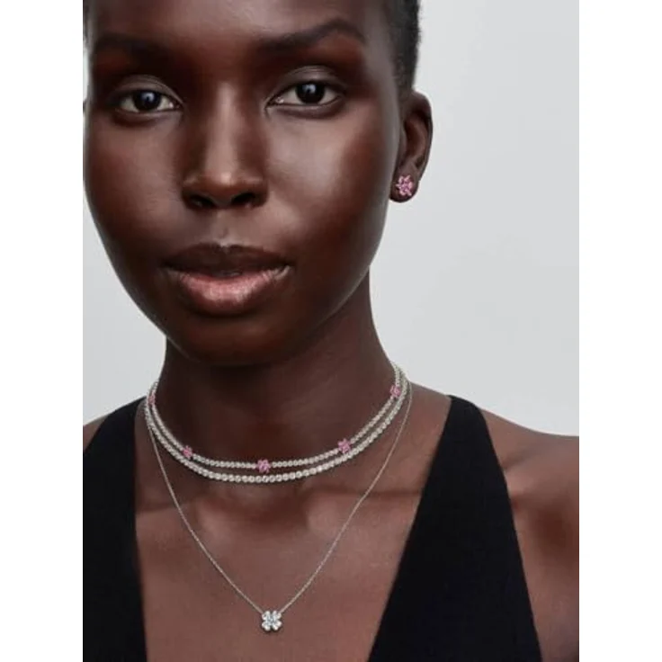 Pandora Ohrstecker Herbarium Blume Rosa, 925 Sterling Silber mit rosafarbenen Cubic Zirkonia in Blütenform, Damen Schmuck, 292633C02 – Bild 4