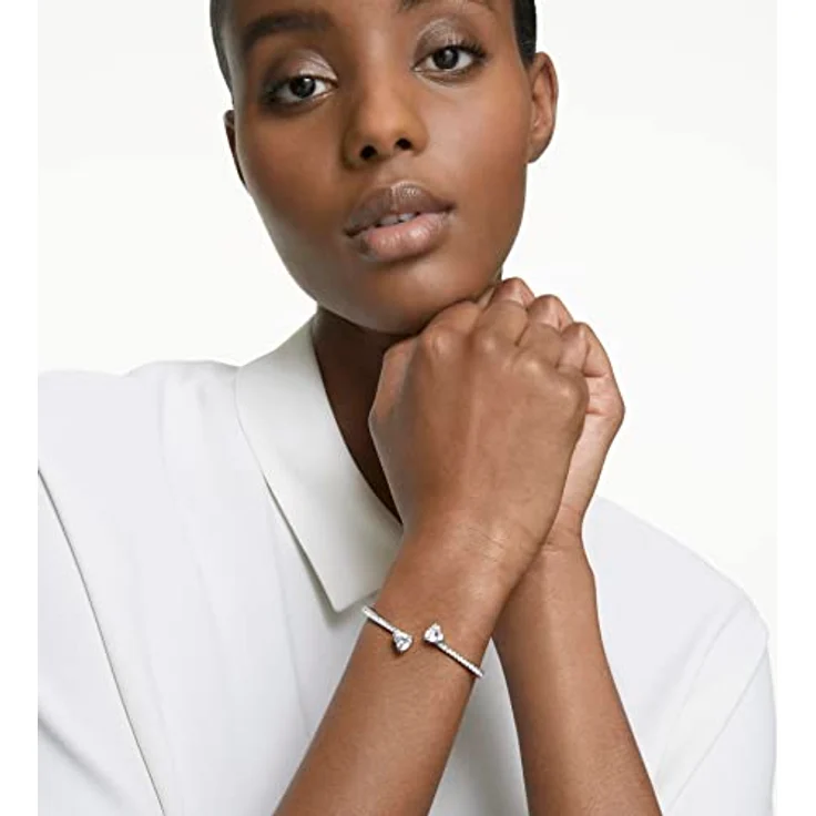 Swarovski Mesmera Soul Armreif, Herz, Weiss, Rhodiniert mit eleganten Herzelementen – Bild 5