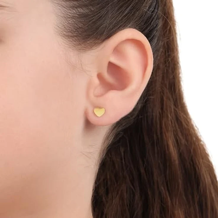 Prinzessin Lillifee Paar Ohrstecker Herzen, Gelbgold Edelstahl mit IP Gold Beschichtung, detailreiche Verarbeitung – Bild 2