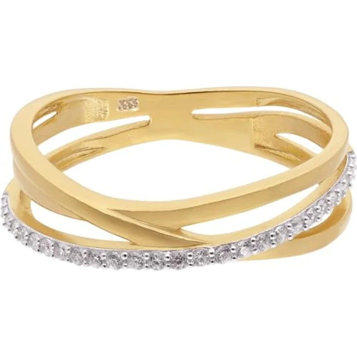 trendor Damenring Gold 333/8K Zirkonia-Ring, 5 mm breit, Ringgröße 52/16,6, elegantes Schmuckstück mit glitzernden Zirkonias – Bild 2