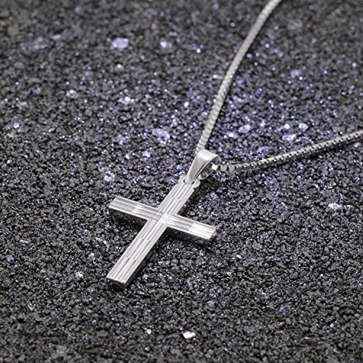 trendor Herren-Halskette mit Kreuz-Anhänger, 925 Silber, 50 cm, zeitloser Herrenschmuck, modische Geschenkidee, 35851 – Bild 3