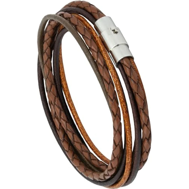 Simaru Wickelarmband echtes Leder mit Edelstahl Magnetverschluss, Unisex, hautfreundlich, Made in EU, 6mm breit – Bild 1