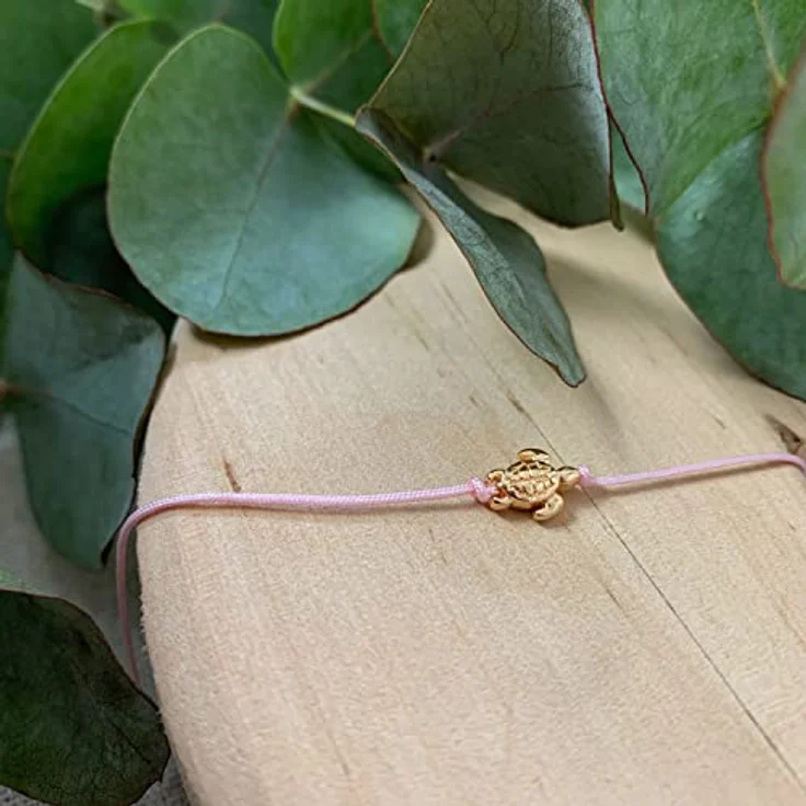 Selfmade Jewelry Schildkröte Armband Damen, Handgemachtes Makramee-Armbändchen in Rosegold, Größenverstellbar mit Geschenk-Verpackung – Bild 5
