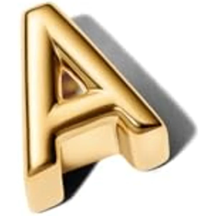 PANDORA Buchstabe A Alphabet-Mini-Charm, Sterling Silber mit 14 Karat Vergoldung, Maße: 6,1 x 8,2 x 7,5 mm, kompatibel mit Moments, 763947C00 – Bild 2