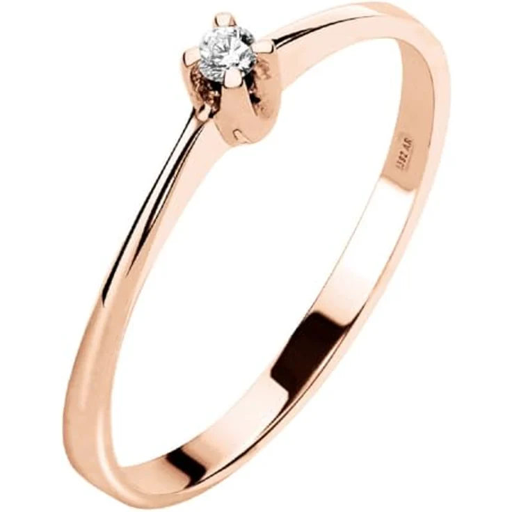 CHRIST Damenring 375er Roségold mit Diamant, Roségold, Modell 32030139 – Bild 1