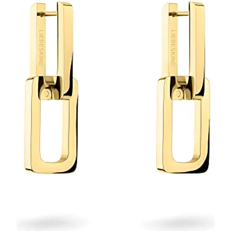 LIEBESKIND BERLIN Damen Ohrringe, Edelstahl mit Link-Chain Details, 1,5-3 cm, Ohrhänger mit Schanierverschluss – Bild 1