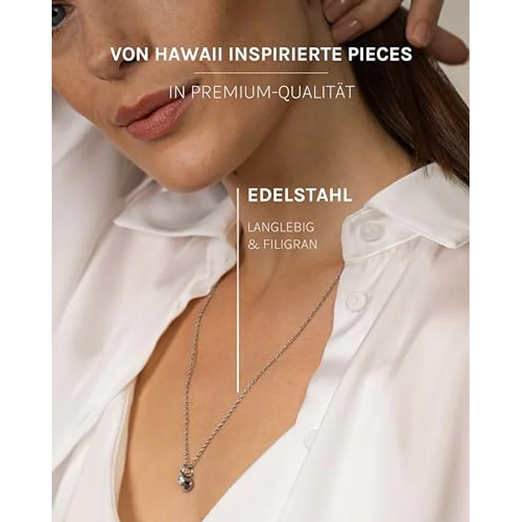 Purelei Brave Kette Damen, Silber, wasserfeste Edelstahl-Halskette mit Anhänger, verstellbar von 50-55 cm, ideal für individuellen Look – Bild 3