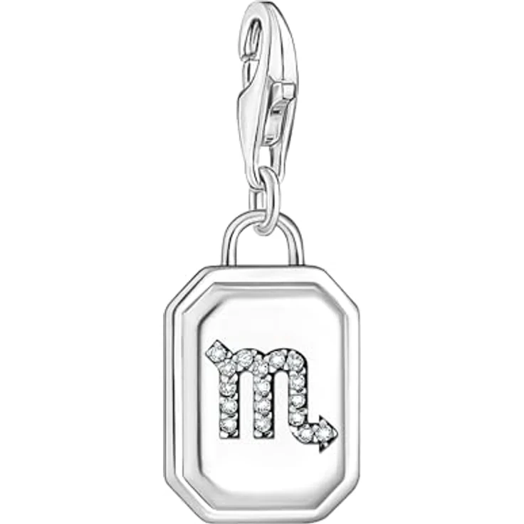 THOMAS SABO Charm-Anhänger Sternzeichen Skorpion, Silber 925 Sterlingsilber, geschwärzt mit Steinen, Karabinerhaken – Bild 1