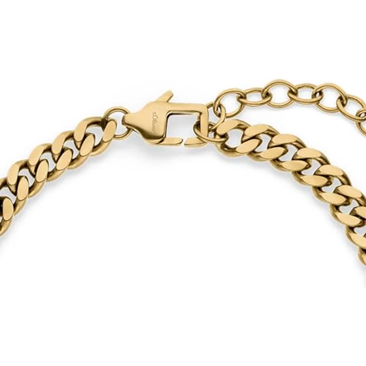 s.Oliver Herren Bracelet - Armband aus mattiertem Edelstahl in IP Gold - Panzerkette verstellbar bis 22 cm - wasserfest & hautfreundlich – Bild 2