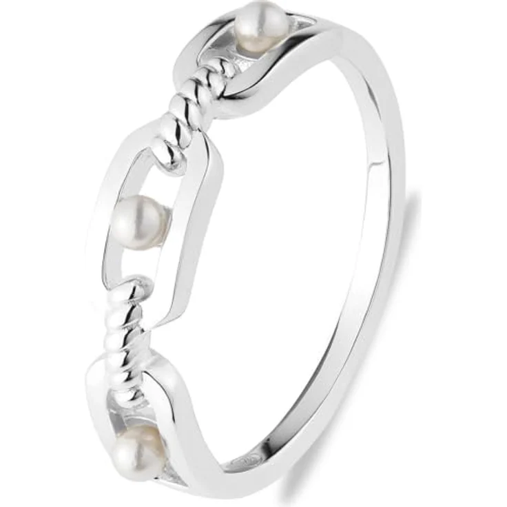 CHRIST Damen-Ring 925er Silber, recycelter Muschelkern, Silber 32030759 – Bild 1