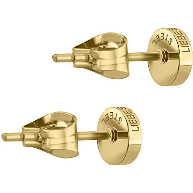 LIEBESKIND Damen Ohrstecker goldfarben aus Edelstahl, 0,5 cm mit Steckverschluss – Bild 3