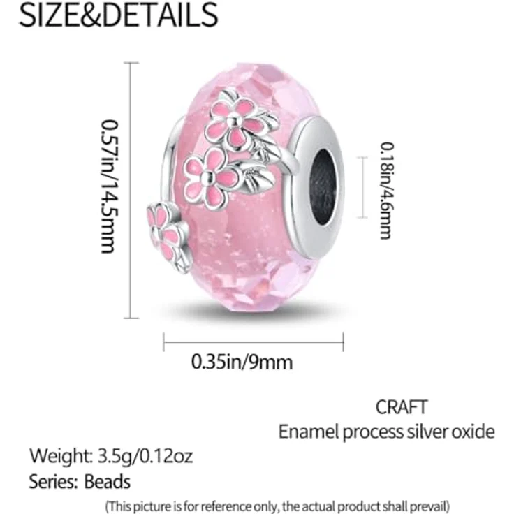ChenYuTe 925 Sterling Silber Charms für Armbänder, Anhänger mit 4,6 mm Loch, kompatibel mit Pandora Armbändern, für Frauen – Bild 5