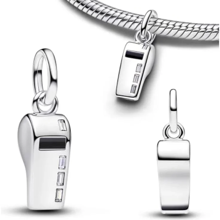 WEIMU Golden Charms 925 Sterling Silber Charm, Pfeife für Armband & Halskette, hypoallergen, 1,3 g – Bild 1