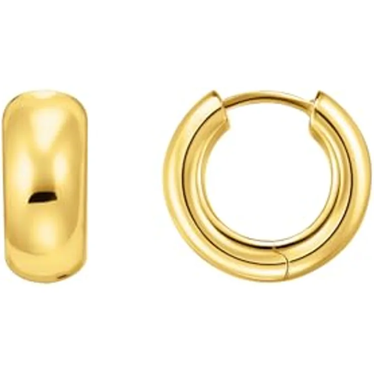THOMAS SABO Creolen 925 Sterlingsilber mit 750 Gelbgold Vergoldung, Damen-Ohrringe