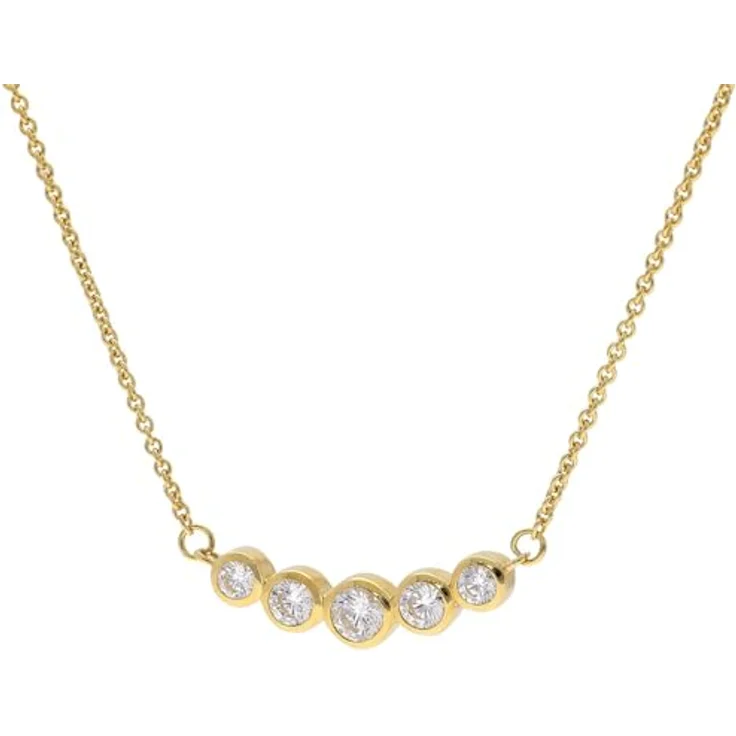 GLIZZ Damen-Halskette Gold 333/8K Zirkonia-Collier, 45 cm Rundankerkette mit Karabiner-Verschluss, edle Geschenkverpackung – Bild 1