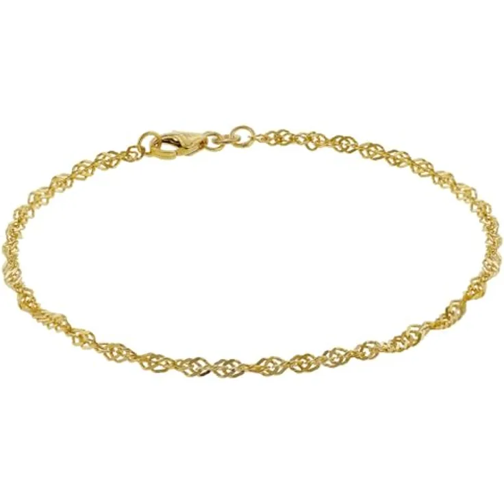 Trendor Gold Singapur Armband 333, 19 cm Damen Armschmuck aus 8 Karat Gold, 2,4 mm Breite, elegantes Design, Geschenkidee in Schmuck-Box, Modell 50521