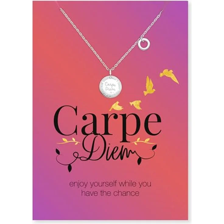 Engelsrufer Grußkarte Carpe Diem mit Halskette, Edelstahl Silber, gravierter Anhänger und hochwertige Geschenkverpackung – Bild 3