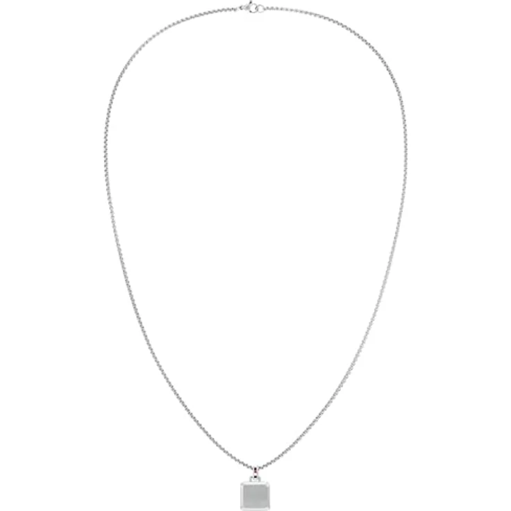 Tommy Hilfiger Jewelry Halskette für Herren, Edelstahl Box Chain mit quadratischem Anhänger, 61 cm, sicherer Klappverschluss – Bild 1