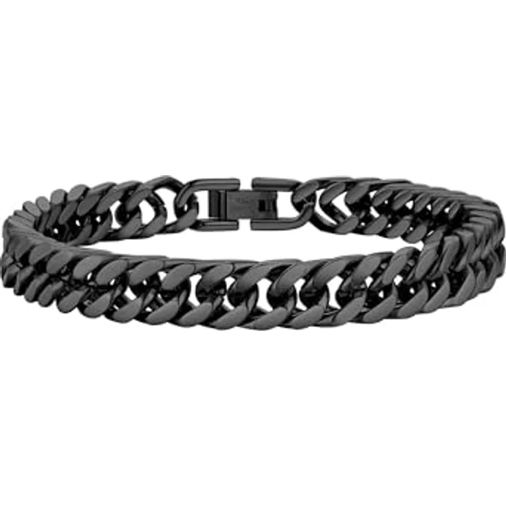 PROSTEEL Herren Armband Edelstahl Panzerkette, 21 cm lang, 17 mm breit, schwarz, leicht und langlebig, elegantes Geschenk in Geschenkbox – Bild 1
