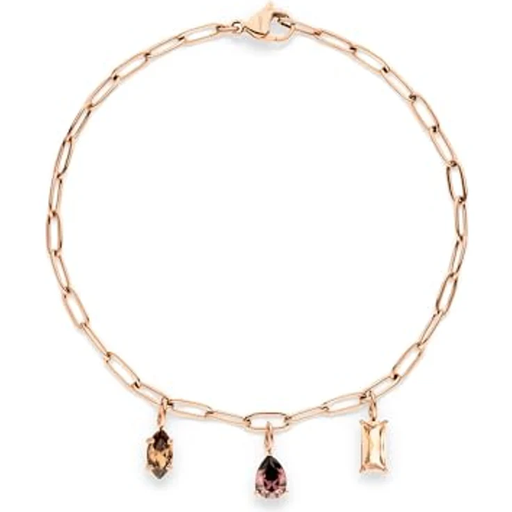 s.Oliver Bracelet, Elegantes Armband aus roségold glänzendem Edelstahl, verstellbare Gliederkette bis 21 cm, wasserfest & hautfreundlich – Bild 1