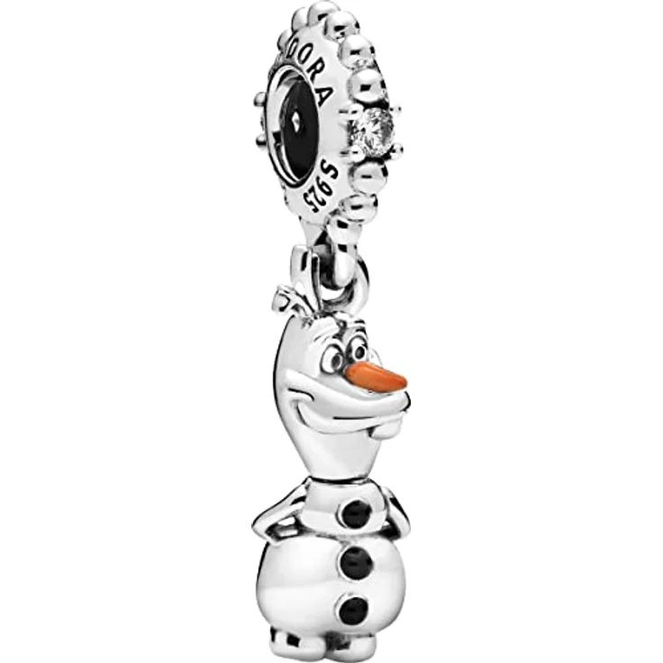 PANDORA DISNEY Charm "Frozen Olaf" mit beweglichem Körper und Kopf, Sterling-Silber mit klaren Cubic Zirkonia, handaufgetragenen Emailledetails – Bild 1