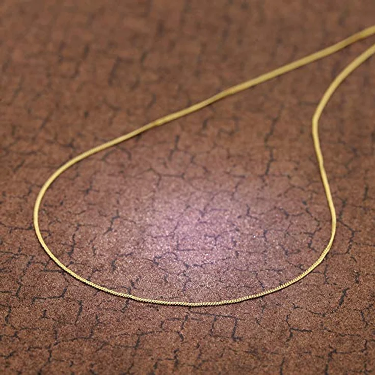 trendor Feine Panzerkette für Anhänger 585 Gold Flachpanzer 0,8 mm, zierliches Damen-Collier mit Federring-Verschluss, Made in Germany – Bild 3