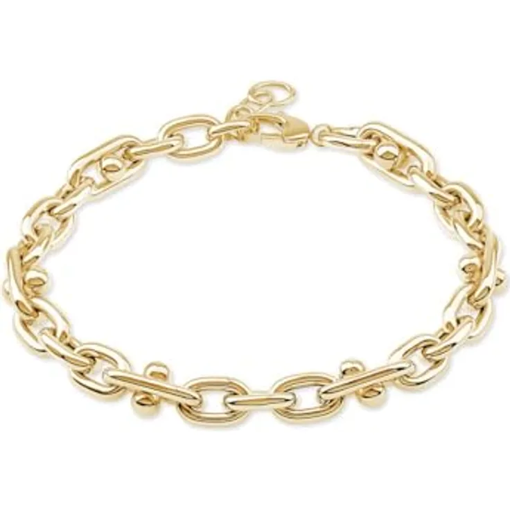 CHRIST Armband 88807081, chunky Gliederkette aus 585er Gelbgold mit Karabinerverschluss und Verlängerungskettchen