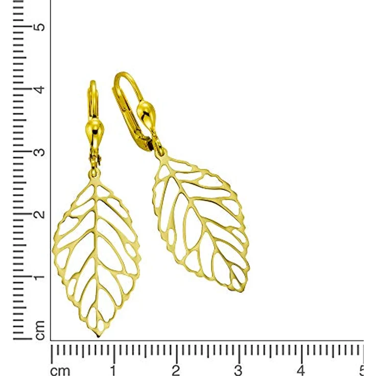 Fascination by Ellen K. Damen Ohrhänger, 8 Karat 333 Gelbgold, polierte Blattform, Modell 324330084 – Bild 3