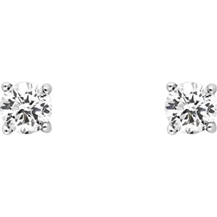 FAVS Damen-Ohrstecker 925er Silber mit 2 Zirkonia, klassisches Design, One Size – Bild 2