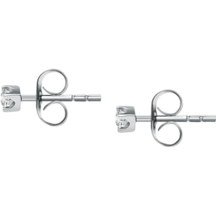 CHRIST Unisex-Ohrstecker 375er Weißgold mit 2 Diamanten, 0,5 cm – Bild 3