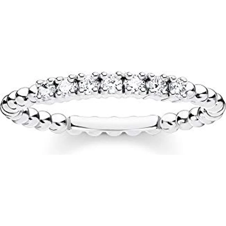 THOMAS SABO Damenring Kugeln mit weißen Steinen, 925 Sterling Silber, Modell TR2323-051-14-52 – Bild 1