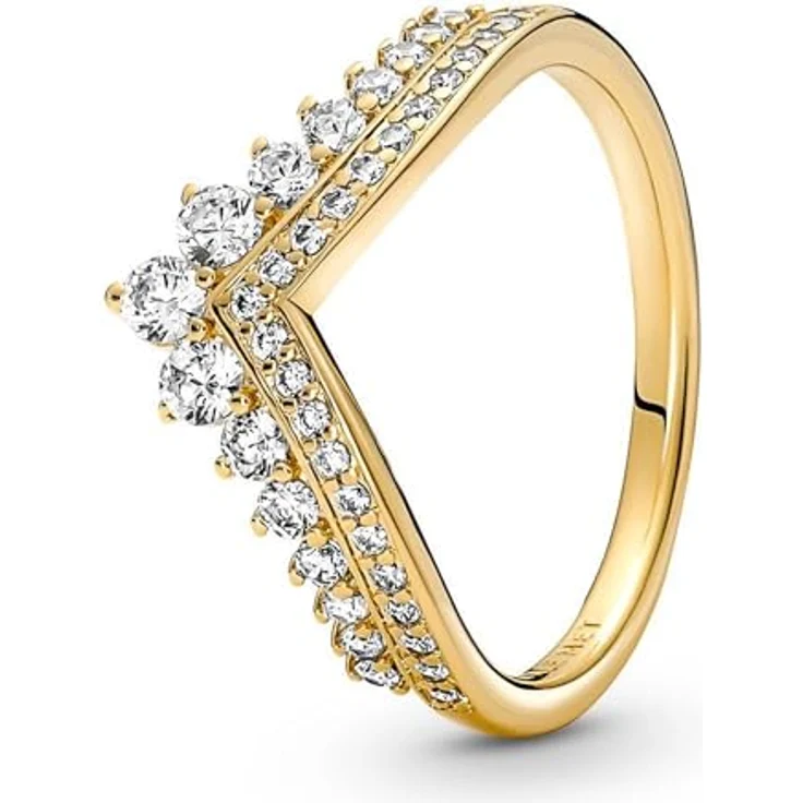 Pandora Damenring Wish Tiara 167736C01, goldfarben, funkelnd mit Zirkonias, aus der Timeless Kollektion, Größe 58/18,5 – Bild 3