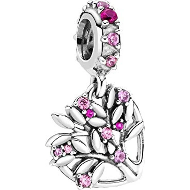 Pandora Charm Herz 799187C01, teilbar aus Sterling Silber mit rosa Emaille, für Mutter und Tochter, Symbole der Liebe und Verbundenheit – Bild 3