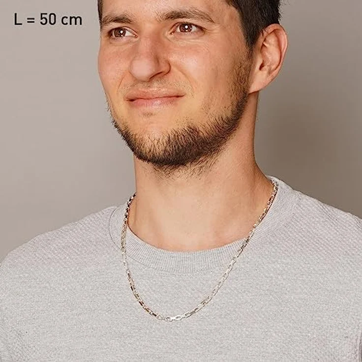 trendor Herren-Halskette 925 Silber Venezia, 3,9 mm, modischer Halsschmuck aus echtem Sterlingsilber, 45 cm, ideal als Geschenk Idee – Bild 4