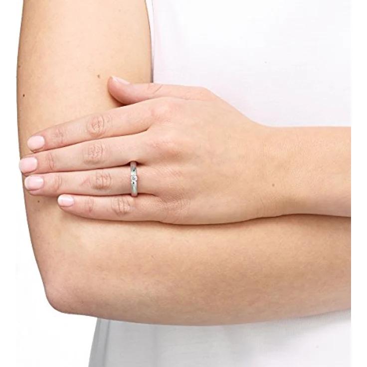 Heideman Damenring Intensio, Edelstahl silber farbend poliert mit Zirkonia Stein, Brillant Schliff 4mm, antiallergen – Bild 2