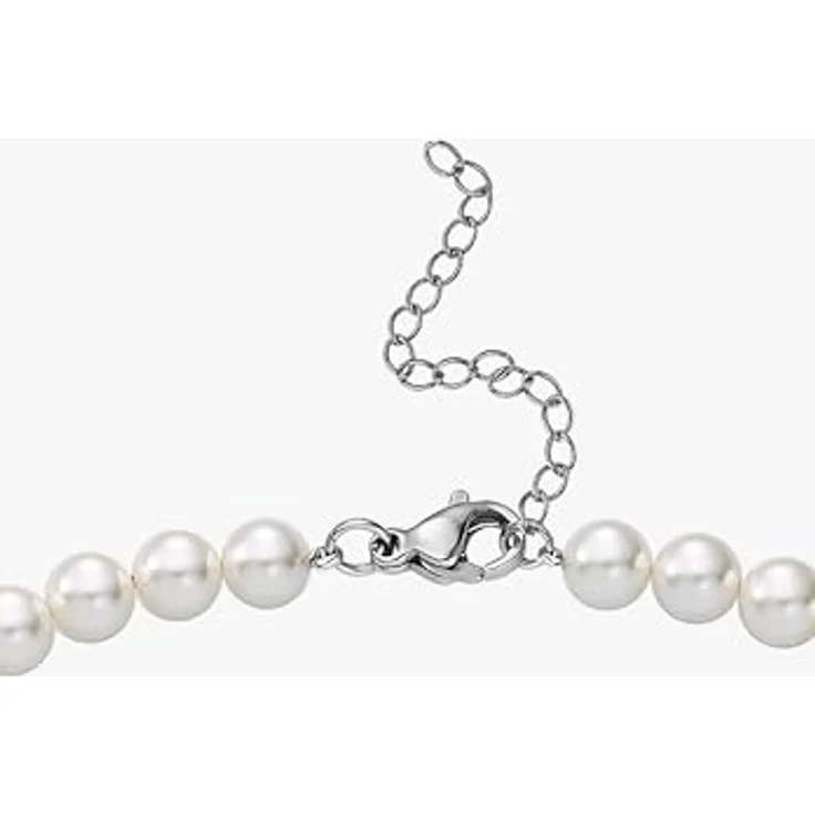 Heideman Damen Halskette Perlenkette aus Edelstahl, silber farbend matt mit weißer runder Perle, hypoallergen und zur Geschenkverpackung geeignet – Bild 5