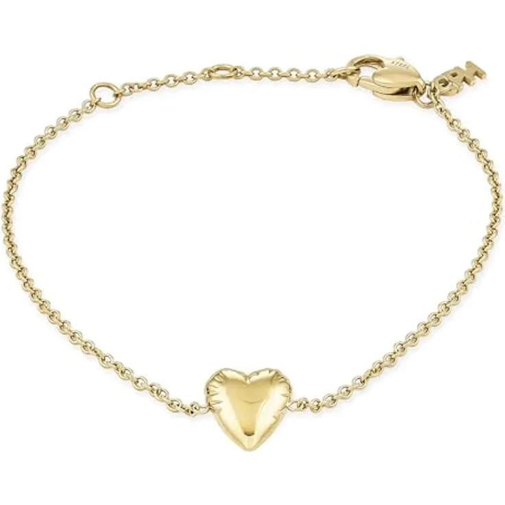 COPENHAGEN STUDIOS Bracelet Balloon Hearts, filigranes goldenes Damenarmband mit Herzanhänger, 14K vergoldet, verstellbare Länge 17-20 cm, wasserfest, hautfreundlich