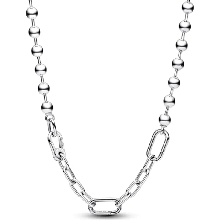 PANDORA ME Metallperle & Gliederhalskette aus Sterling Silber, Kombinierbar mit Mini-Charm-Anhängern, 45cm, 392799C00-45 – Bild 1
