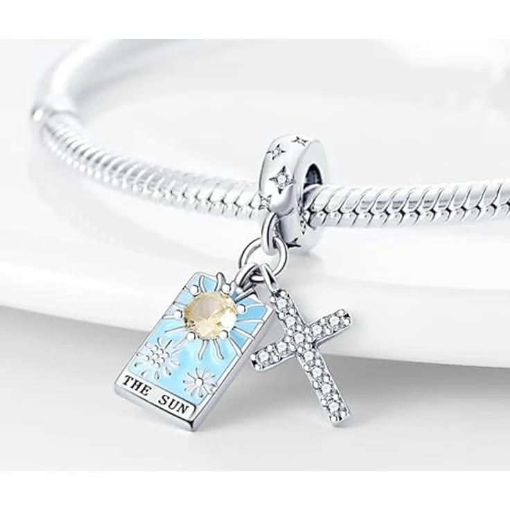 TINSLO Charm Anhänger Damen, 925 Sterling Silber mit Zirkonia-Steinen, kompatibel mit Pandora Armbändern und Halsketten, perfektes Geschenk für Frauen und Mädchen – Bild 2