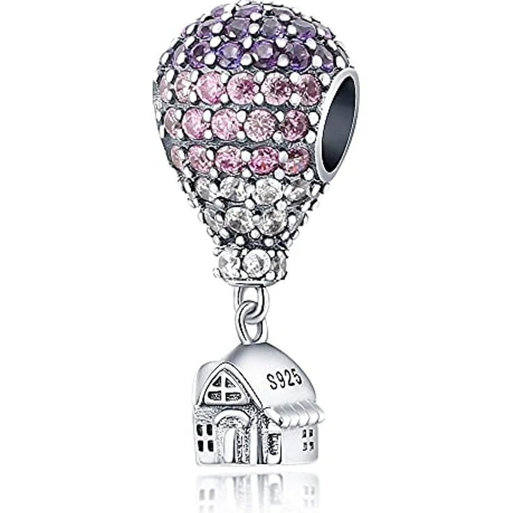 Pandach Damen Charm Anhänger 925 Sterling Silber mit Zirkonia, kompatibel mit europäischen Armbändern und Halsketten – Bild 1